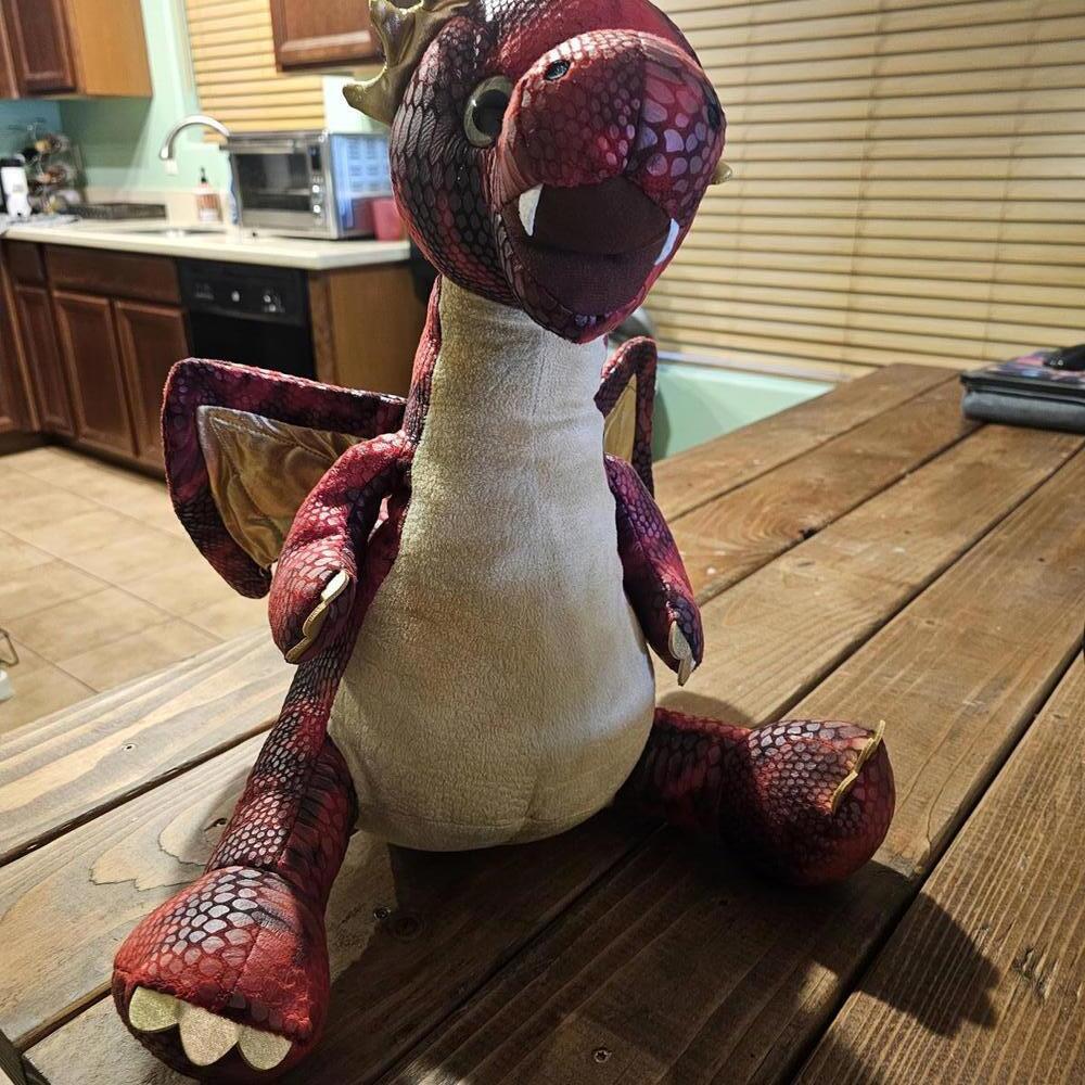 Red and Gold Plush Dragon Stuffed Animal Toy